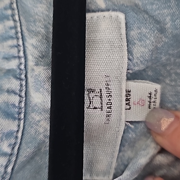 Thread and supply acid wash button down jean chambray dress - Picture 3 of 4